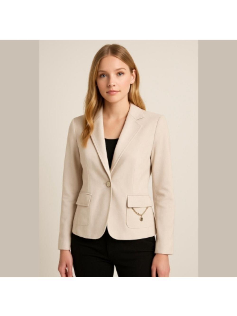 PATRIZIA PEPE | Micro suede blazer neutral oatmeal cream sz 6
